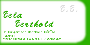 bela berthold business card